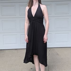 Michael Kors High Low Black Halter Dress 8
